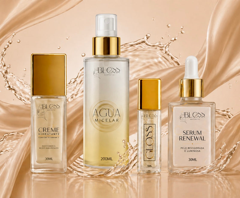 Kit Regeneração Intensa - Água Micelar - Sérum Renewal - Creme Hidratante - Gloss Labial