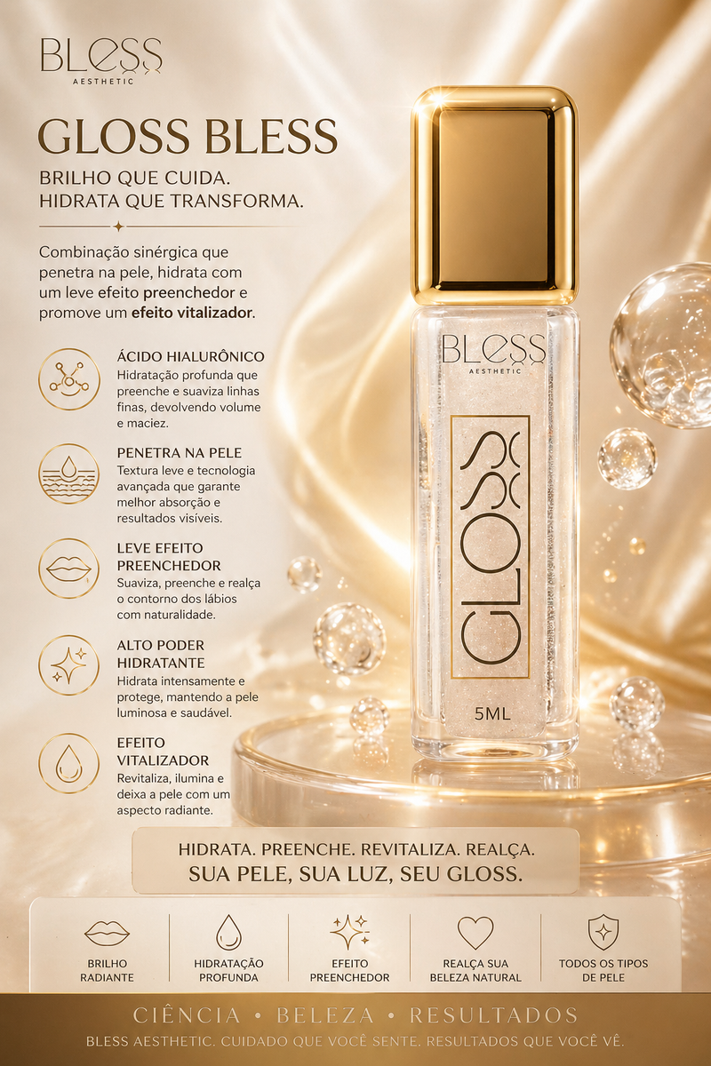 Gloss Labial Bless Aesthetic – Brilho Natural e Conforto (5ml)