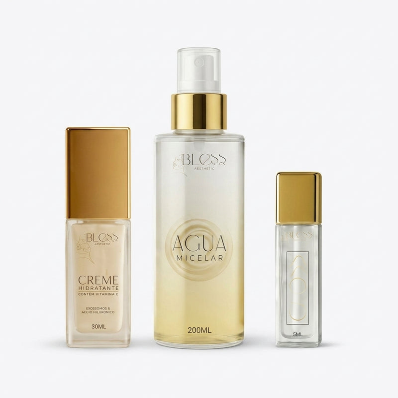 Kit Hidratação Intensa - Água Micelar - Creme Hidratante - Gloss Labial